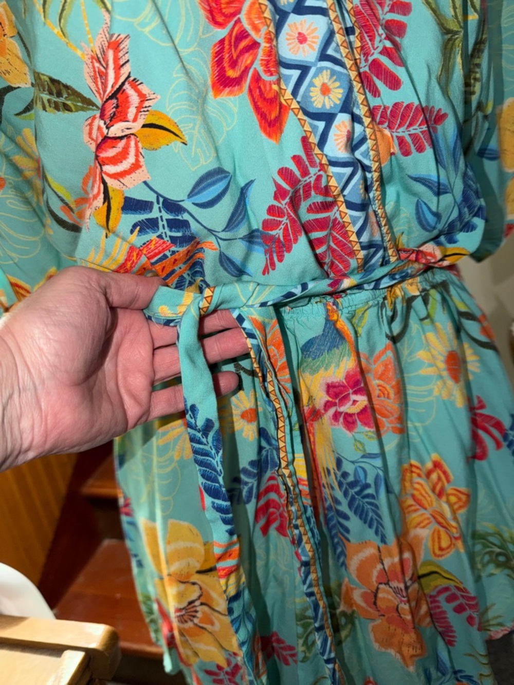 Cupshe Tropical Doleman Sleeve Casual Mini Dress/Beach Coverup/Summer Dress Med - Picture 7 of 8